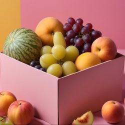 FoodTogether Saisonale Kiste Bio-Sommerfrüchte, Kiste mit Melone, Pfirsisch, Weintrauben